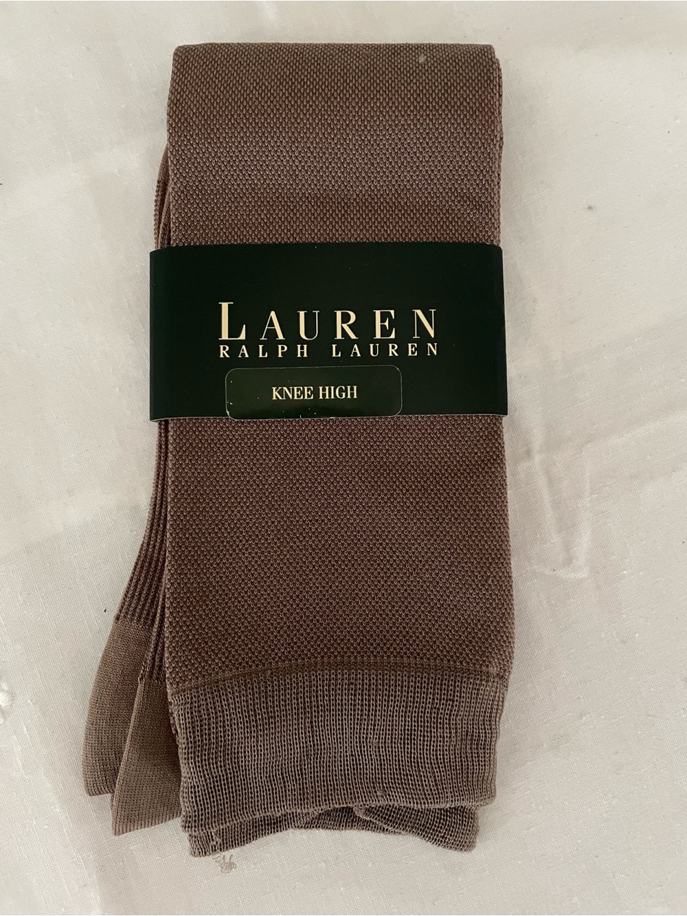 Vtg Polo Ralph Lauren Taupe Knee High Socks NWT Made in Japan Rare Sz 9-11